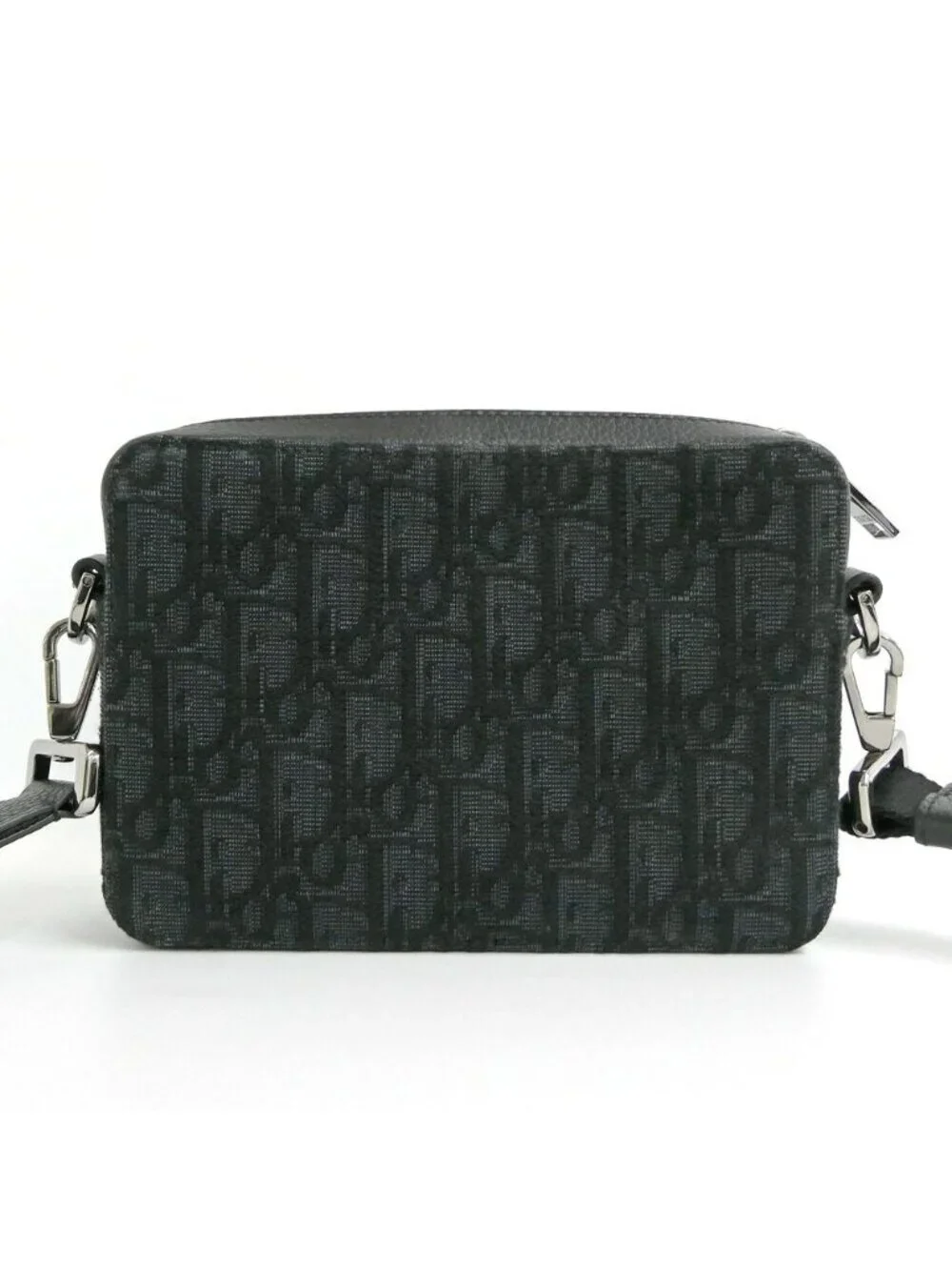 Dior Strap Zip Pouch Jacquard Black Shoulder Bag